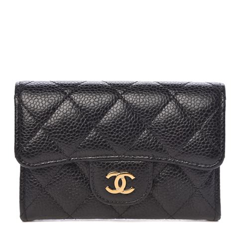 chanel cardholder fashionphile|Chanel caviar flap wallet.